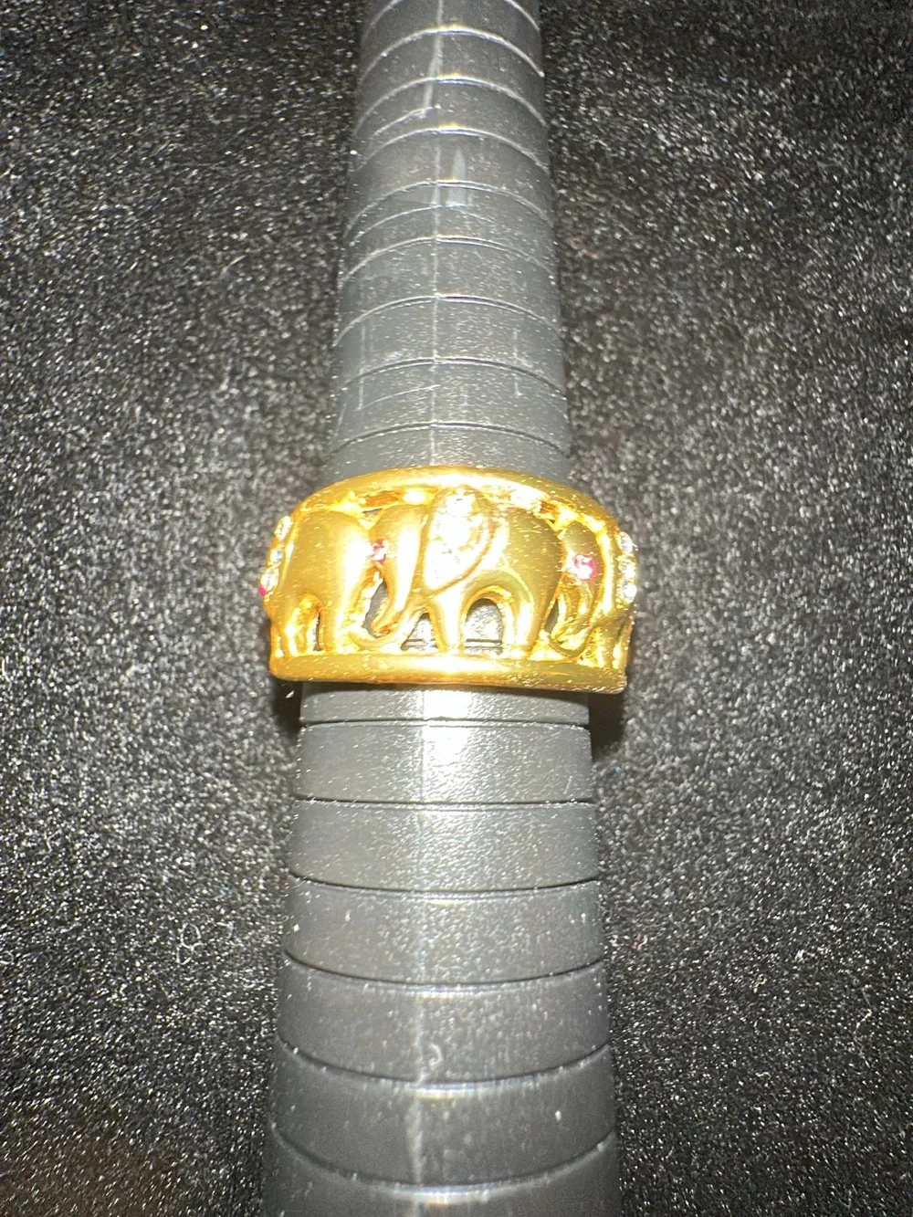 Gold Elephant Band Ring - Women's Jewelry